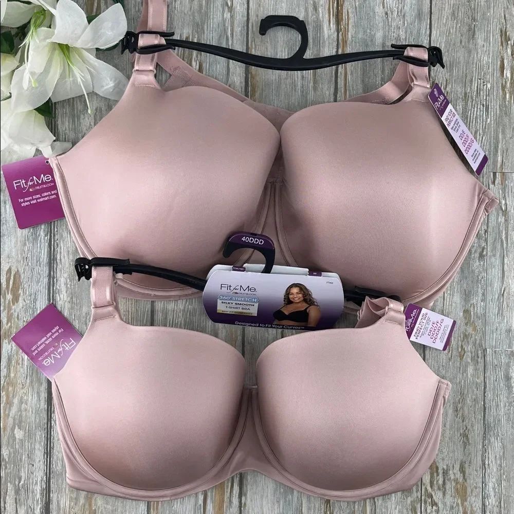 Fruit of the Loom Everyday T-Shirt Bras 2-Pack Size 40DDD